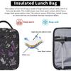 Purple Gray Goth Spooky Insulated Lunch Bag with Detachable Buckle Handle Portable Lunch Box Reusable Bento Tote Bag