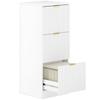 Desk Drawer Unit with 3 Drawers Fluted Fronts Filing Cabinet for A4 or Letter Size 40x40x101 cm White