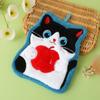 Durable Cute Cat Hand Towel Soft Coral Fleece Bathroom Kerchief Hanging Style Thickened Washcloth