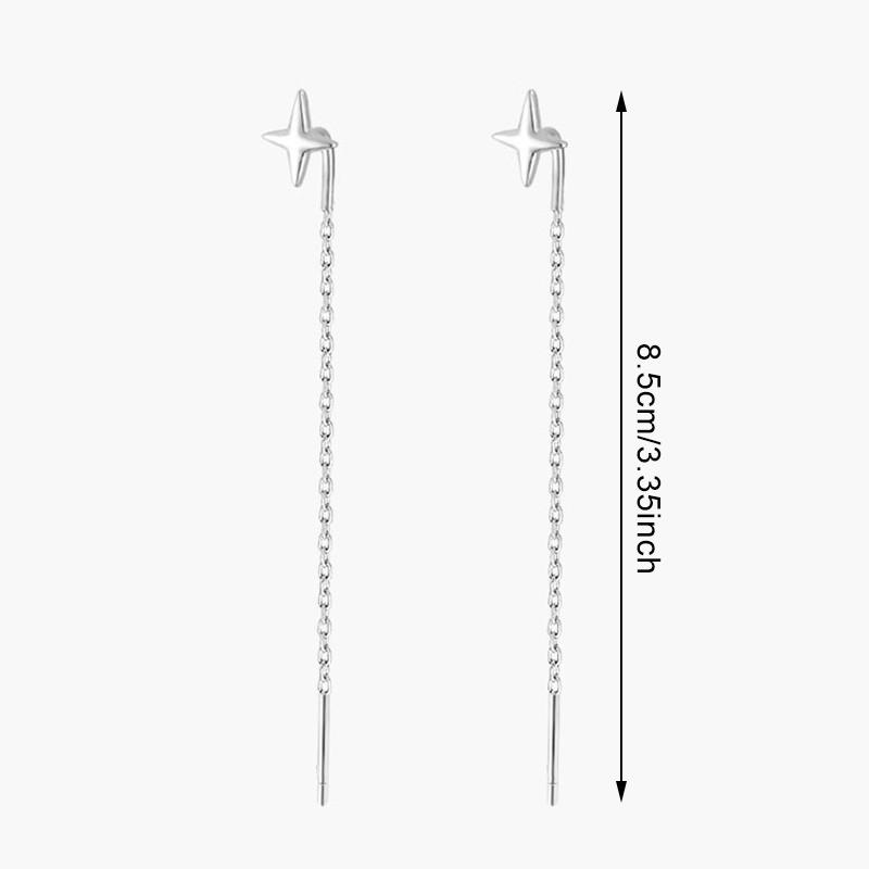 Trend Long Wire Tassel Thread Chain Climb Star Pendants Drop Earrings Women'S Straight Hanging Earrings Jewelry