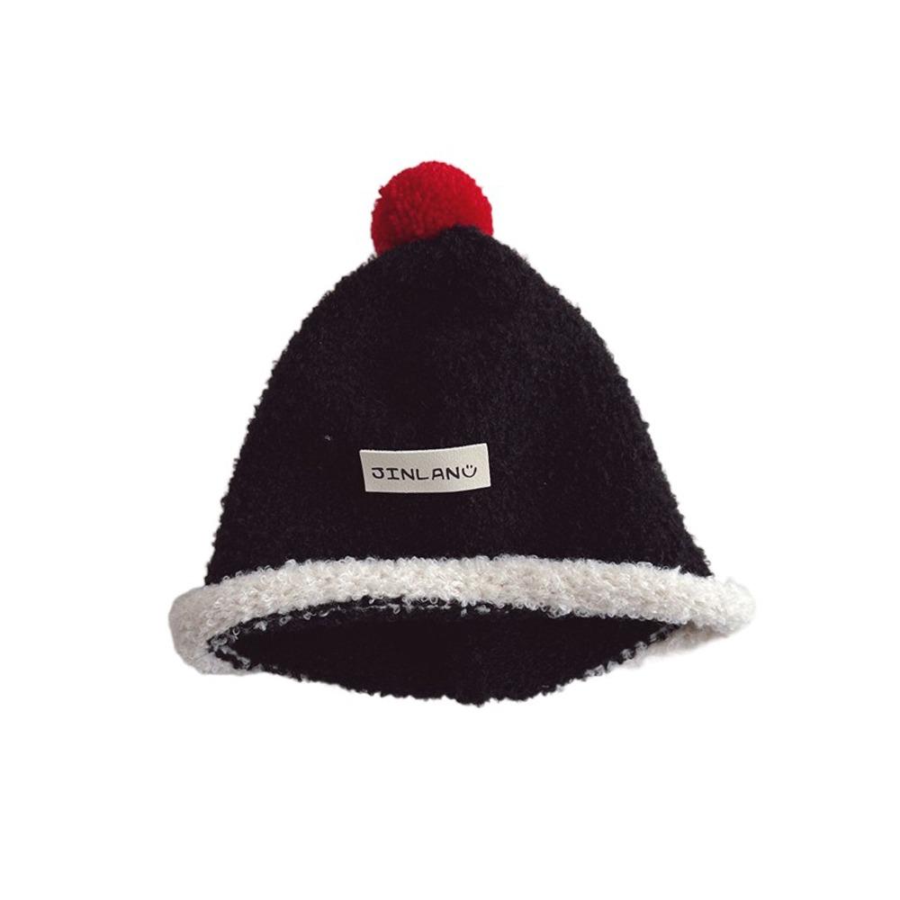 Cute Plush Ball Children Melon Caps Woolen Yarn Baby Knit Hat Korean Crochet Bonnet  Girls Boys