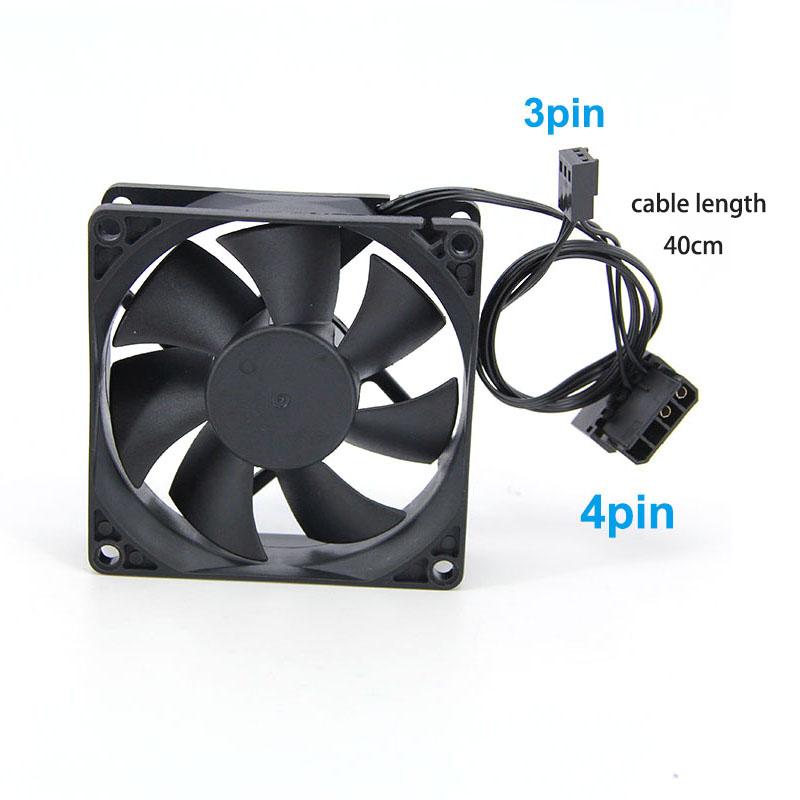 8025 80x80x25mm DC Brushless Cooling Fan Oil Bearing 5V 12V 24V Quiet Cooler for PC Case CPU with 2Pin/3Pin/4Pin/USB Interface 3pin 4pin 12V fan 1pc