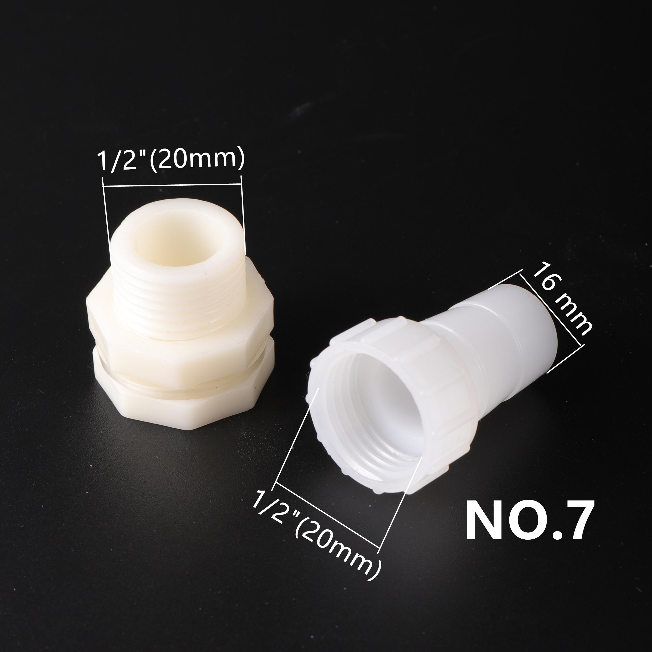 

Соединитель резервуара для воды с наружной и внутренней резьбой 1/2 дюйма, внутренний диаметр 4/6/8/10/12/14/16/20 мм, фитинги для труб, распределительное соединение для подачи воды 16mm