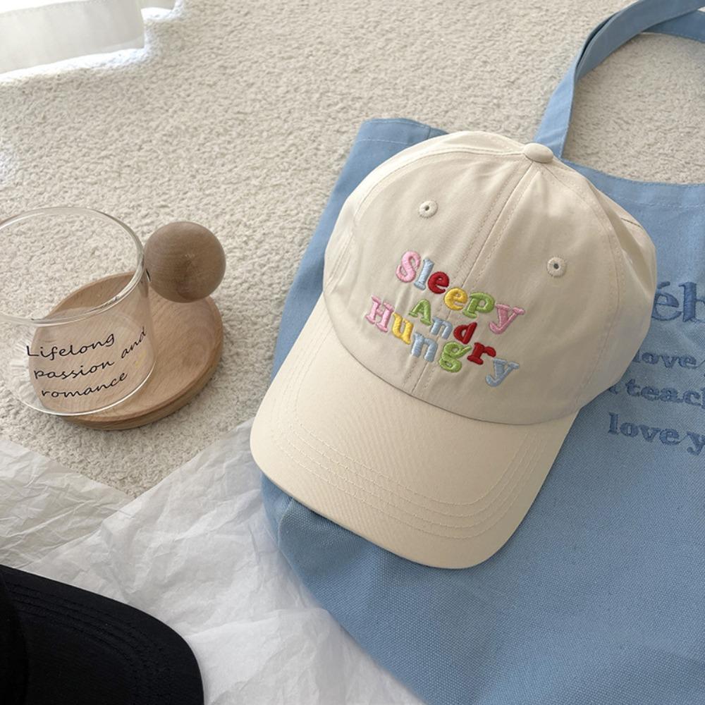 

Adjustable Embroidered Baseball Cap Summer Sunshade Cap Ins Letter Baseball Hat Female бежевый