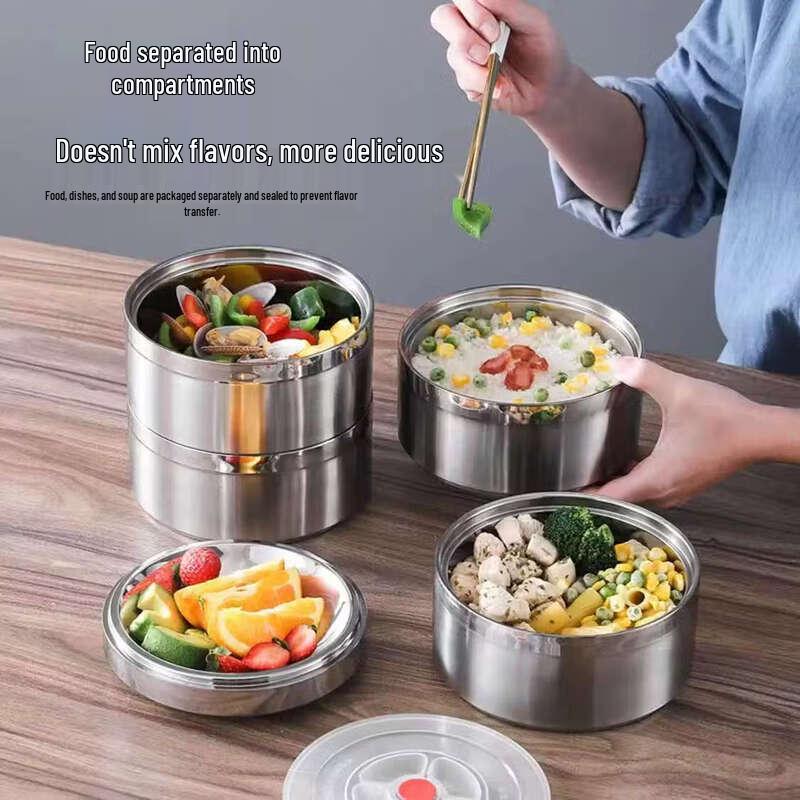 304 Stainless Steel 3-Layer Insulated Lunch Box