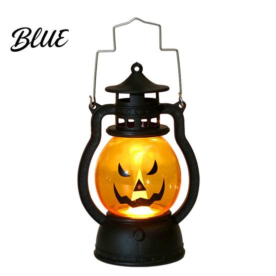 Halloween Retro Horse Lantern Pumpkin with LED Light Portable Funny Hanging Light Faces Safe Flame-Free Decoration for Indoor Outdoor Party Use Cute