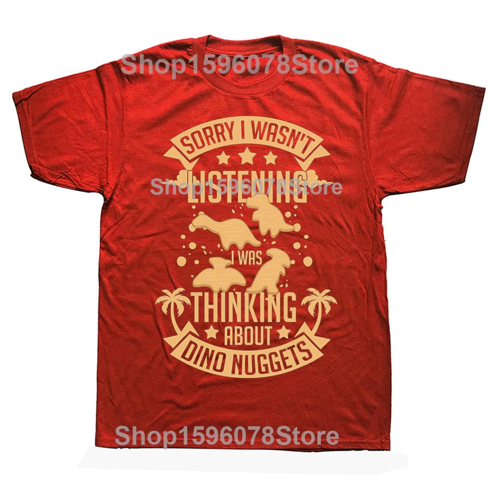Chicken Nugget Dinosaur Nugs Funny T Shirts Short Sleeve Birthday Gifts Mens Clothing Fashion Casual Loose Oversized T Shirt S
