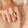 Italian Design Butterfly Ring Women'S Niche Personality Copper Gold Plated Tail Ring Tide Open Ring Ring