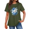 Women's Fashion Casual Printed Round Neck Short Sleeved T-Shirt Top T-Shirt Top Top