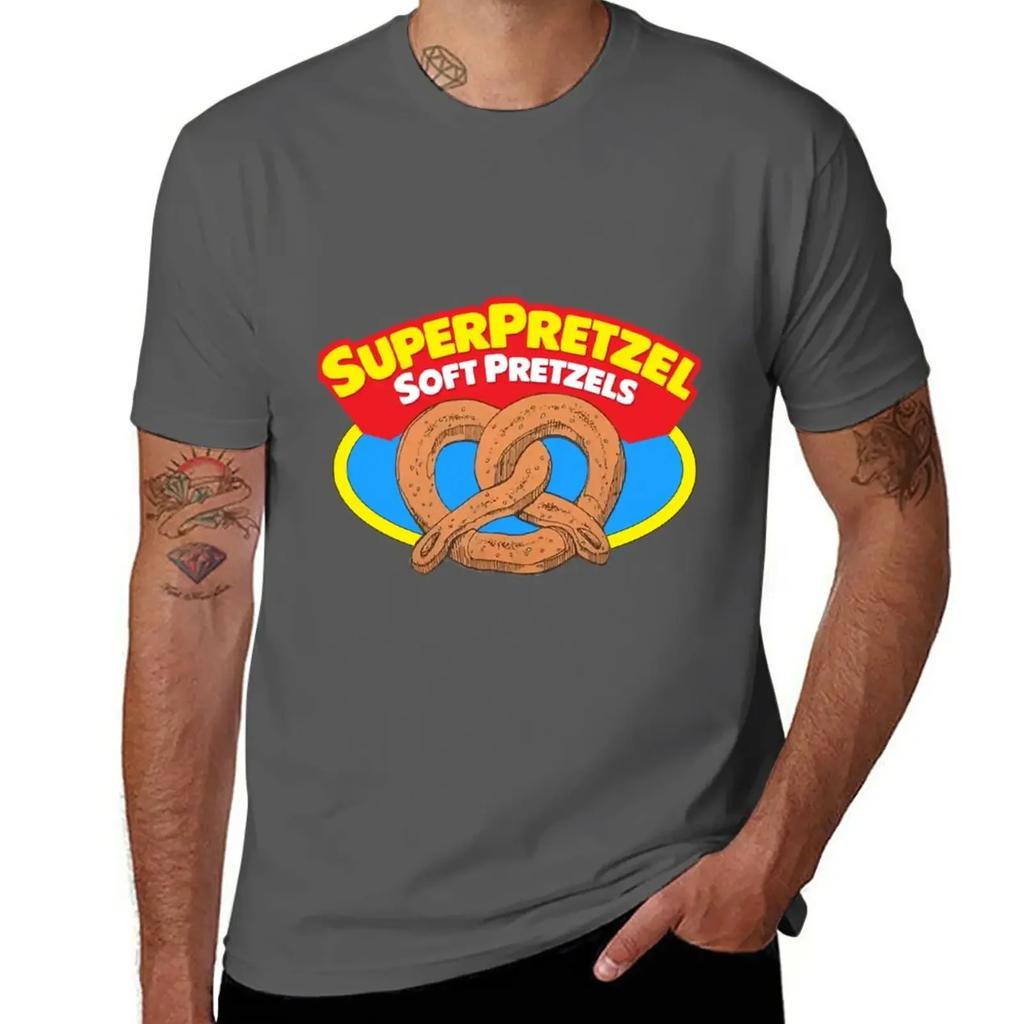 90s Super Pretzel Soft Pretzels Deadstock T-Shirt Cute Clothes Blacks Short Sleeve Tee Men