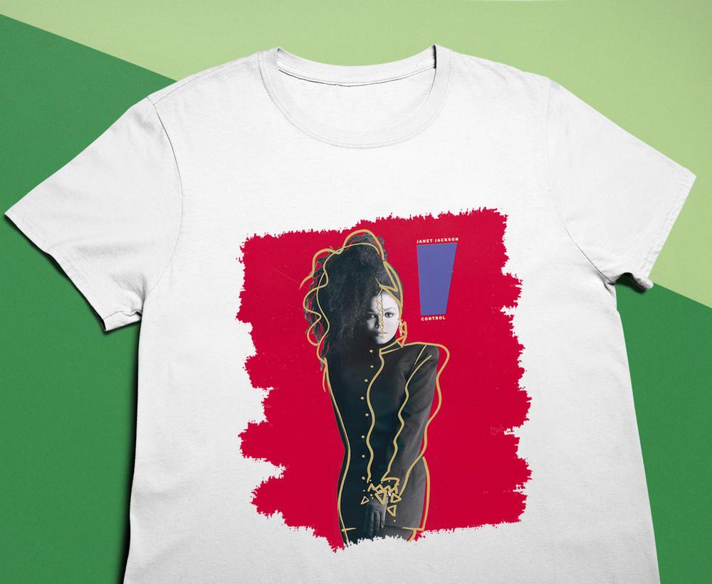 

Janet JacksonControl Album Signed Shirt Classic White Unisex S-5XL UU233 Unisex T-Shirt L