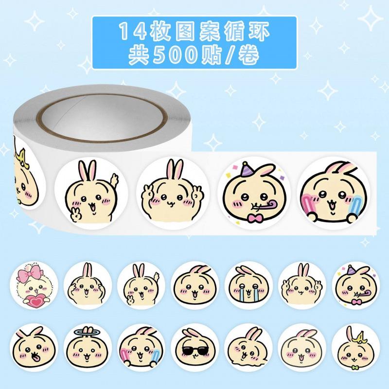 Cartoon Roll Stickers Hachiware Usagi Stickers High-looking Decoration Cute Student Notebook Seal Stickers Notebook