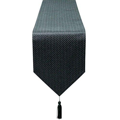 

Водоотталкивающая дорожка для стола Cleib с узором «елочка» 25x230 см, цвет черный FS006 прибл.