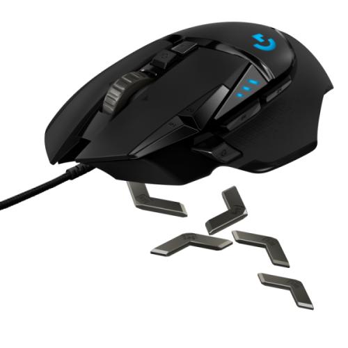 Logitech G502 HERO Wired Gaming Mouse, USB Type-A, Optical, 25600 DPI, Black