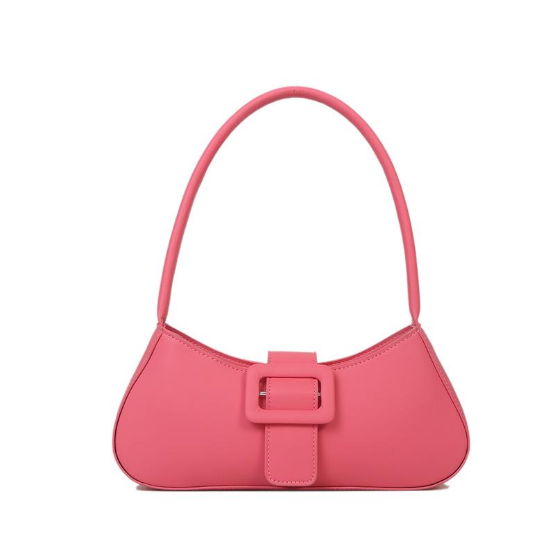 Temperament Simple and Fashionable Solid Color Small Bag Women's 2025 Summer New Foreign Style Shoulder Armpit Bag Solid Color Small Square Bag