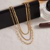 Titanium steel multi-layer chain necklace niche clavicle chain accessories stainless steel 18k gold