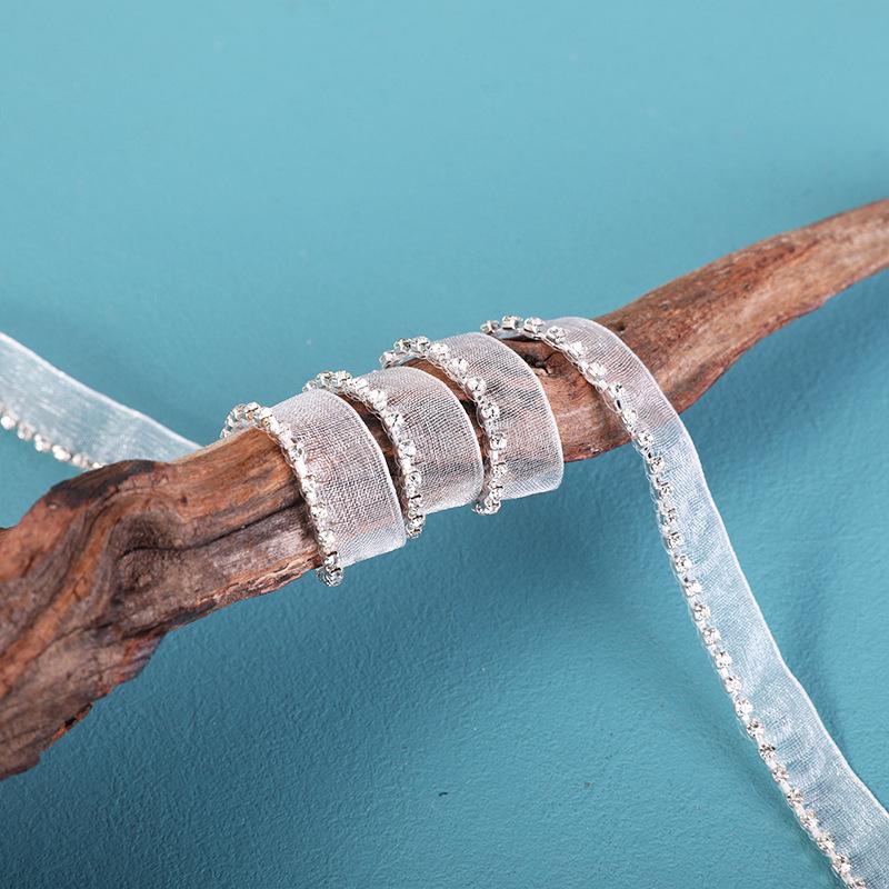 Handmade Fragrance-Style Beaded Collar Edge with Anti-Hook Rhinestone Strips for DIY Clothing