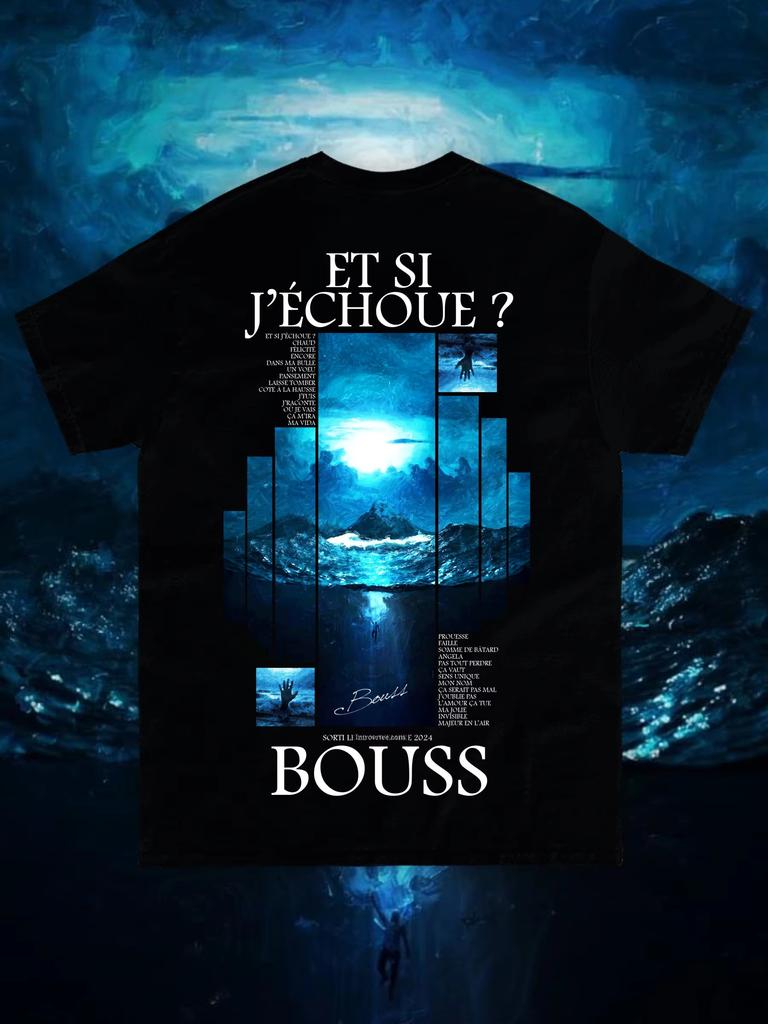 Francouzský rapper Bouss Tištěné tričko ET SI JECHOUE Grafika alba Krátký rukáv Ležérní Těžká bavlna Měkké Dámské Pánské Oblečení Tričko