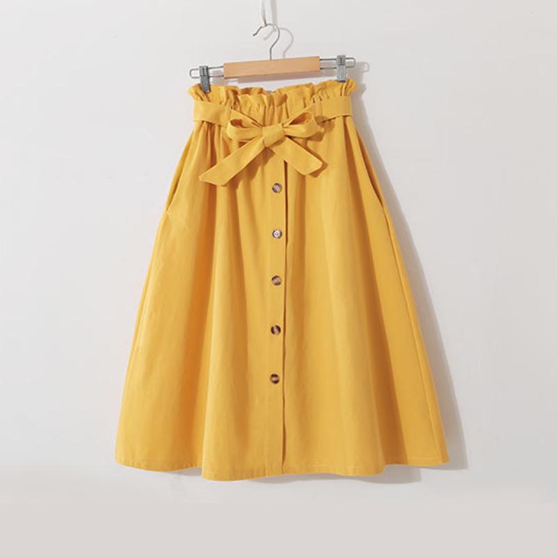 FiveFive Women High Waist Slim Skirt Body Con Stretch Casual Skirt