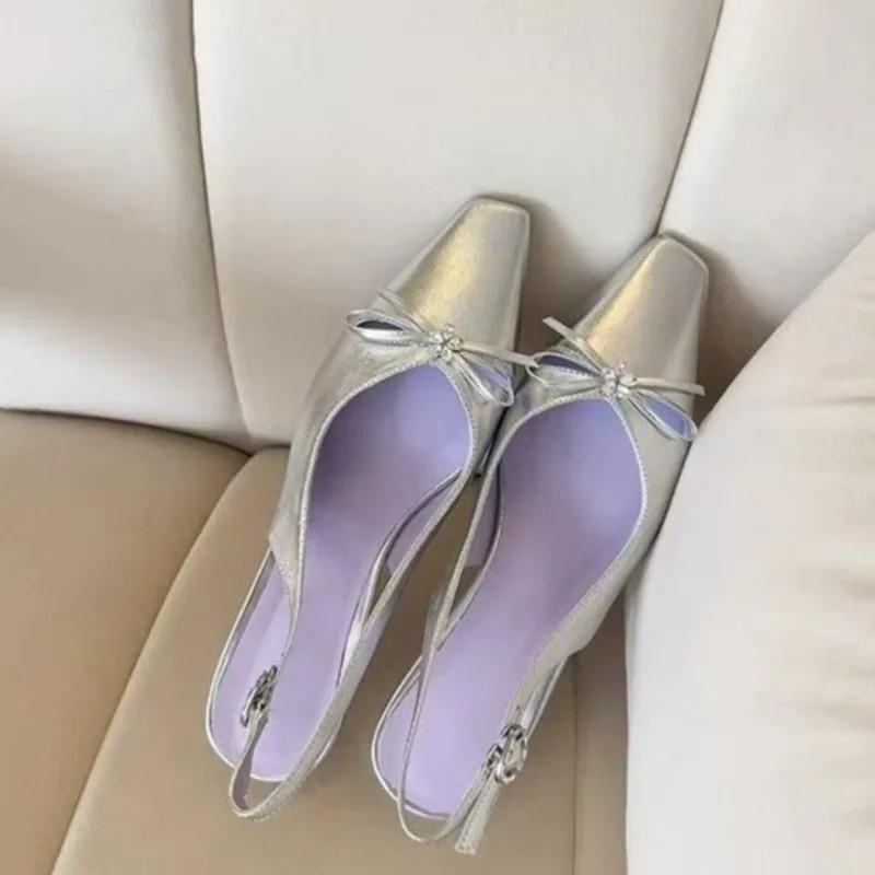 Fashion One-word Buckle Baotou Sandals Summer Outing 2025 New High-end Square-toe Rear Empty Single Women's Shoes