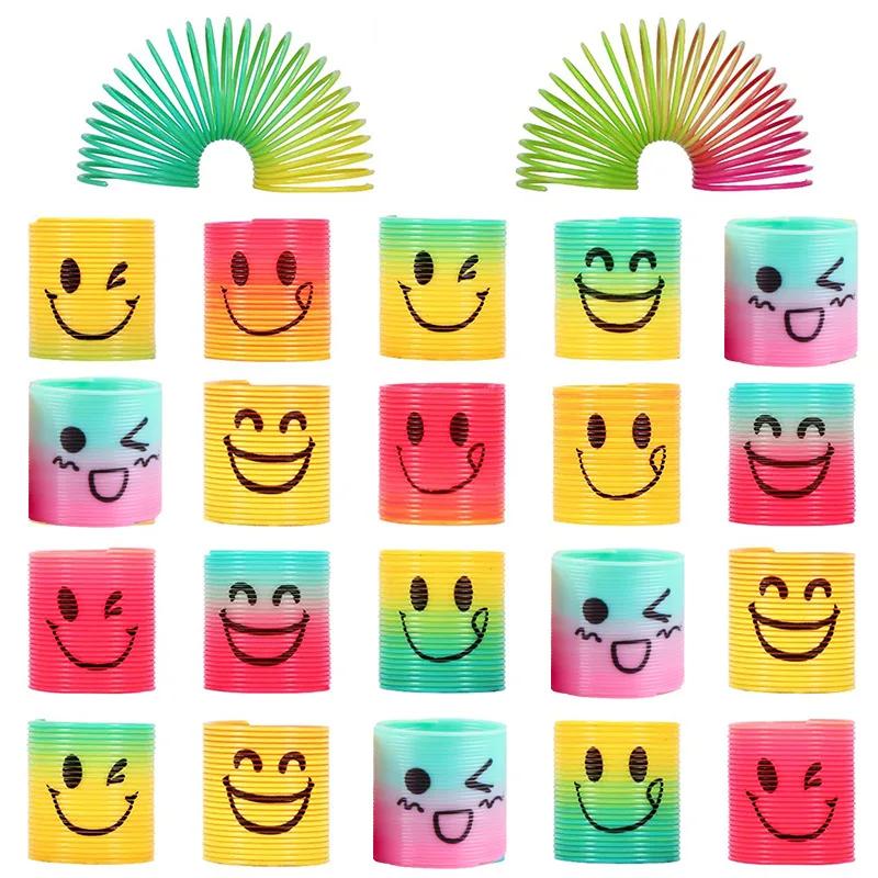 12pcs/Set Rainbow Stacking Music Nostalgic Puzzle Plastic Small Gift Spring CircleMagic Rainbow Circle For Boys Girls Gift