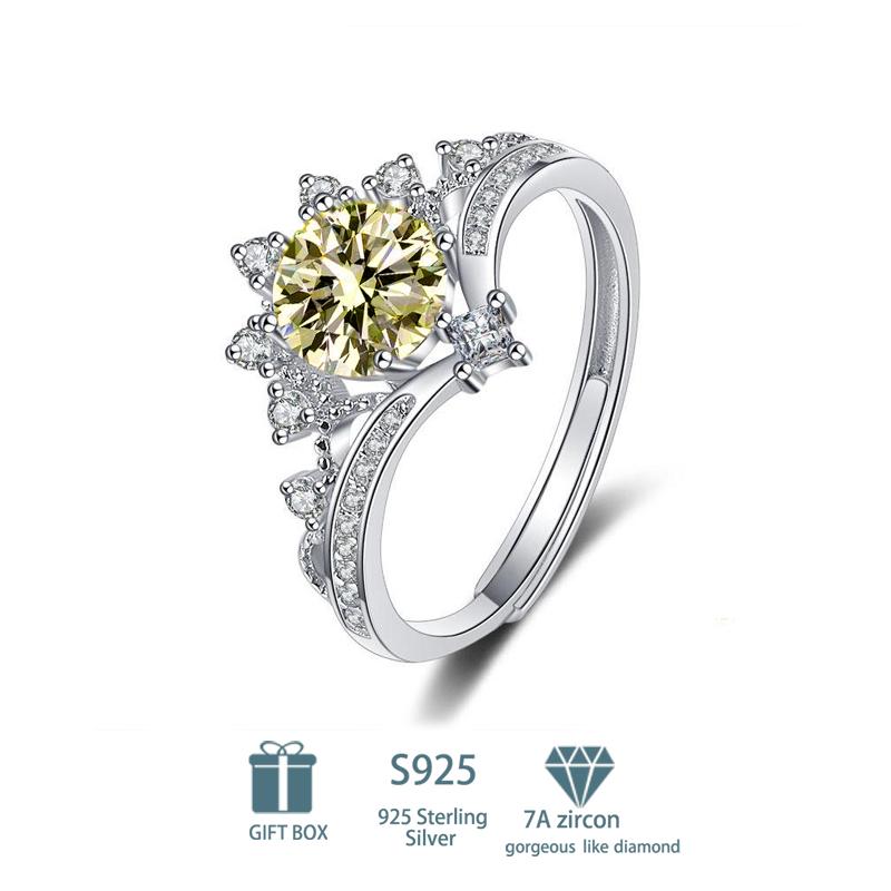 

Классическое кольцо из стерлингового серебра 925 пробы 7А с цирконом и муассанитом Tancision для женщин, ювелирные изделия, подарки для свадебной вечеринки жёлтый