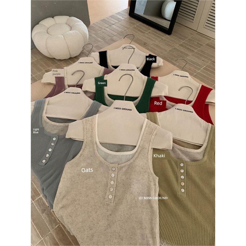 

Thirteen Rows Patchwork Women s Summer Silm Sleeveless Fake Two-Piece Red All yards