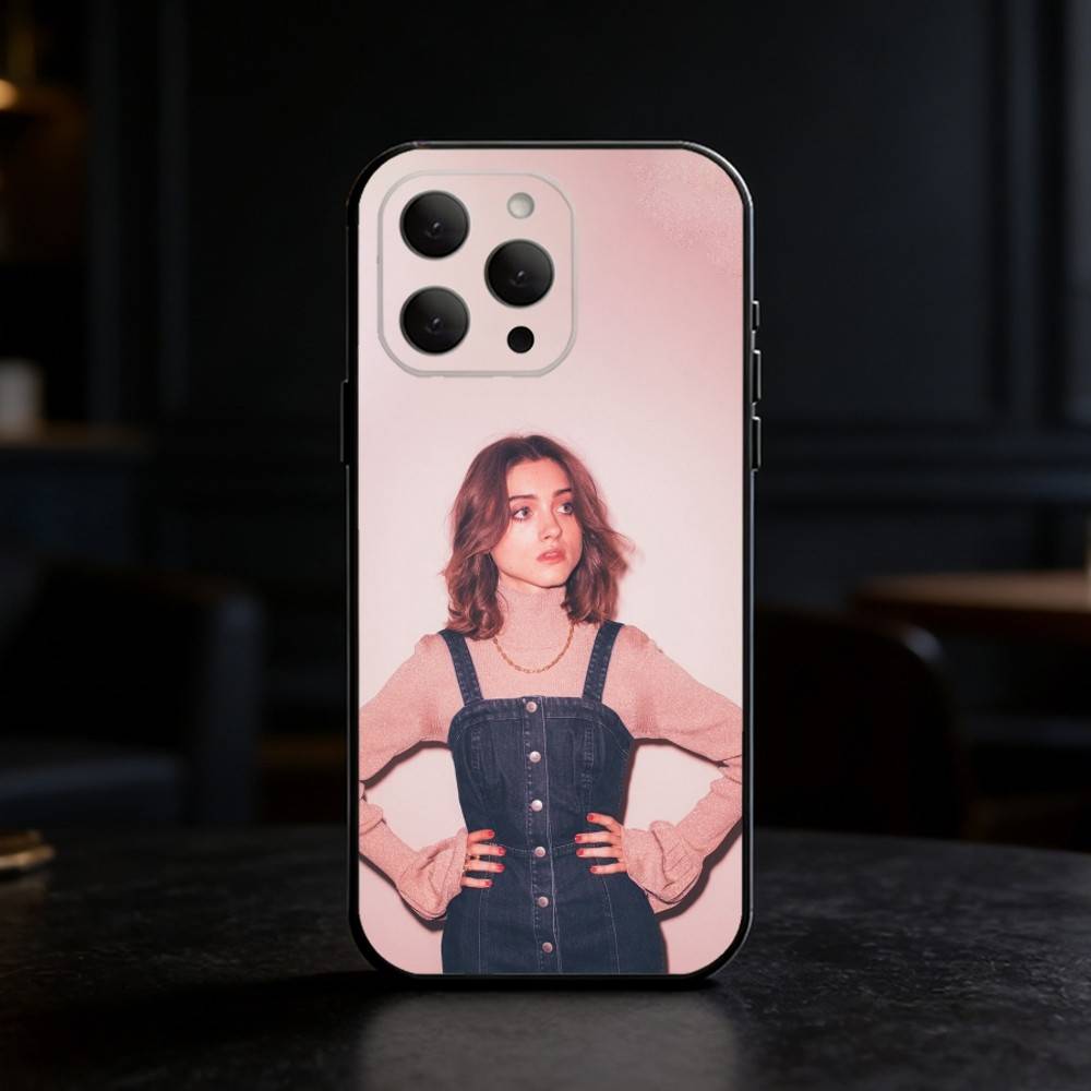 Retro Chic Vibe Natalia Dyer Phone Case For iPhone 17,16,15,14,13,12,11 Plus,Pro Max,SE4Soft Silicone Black Cover