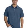 Polo Uomo in Lino Monocolore - T-shirt Premium da Business con Collo a Revers e Maniche Corte