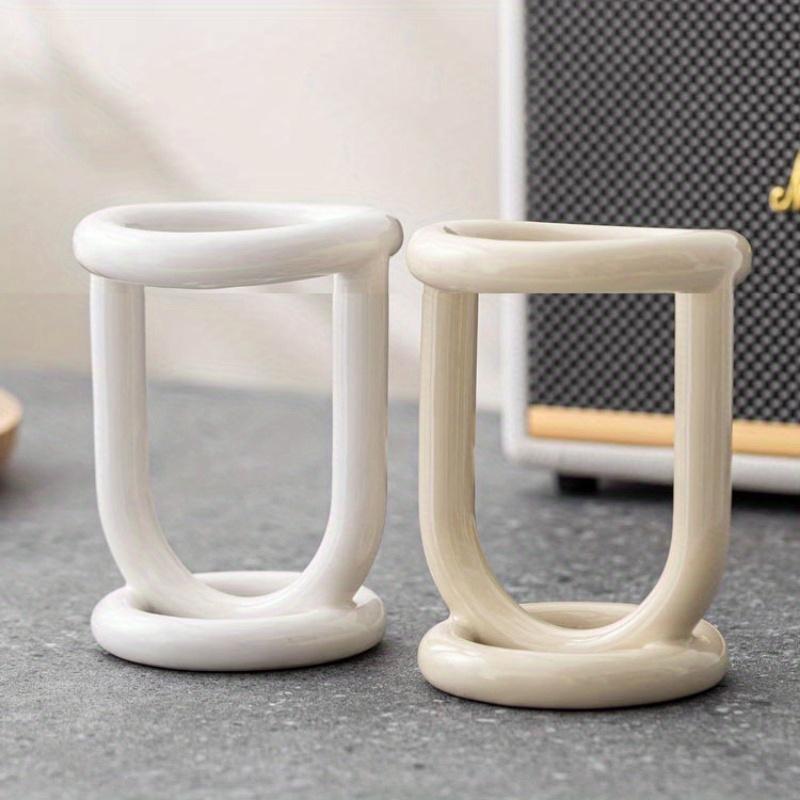 1 Stück Eleganter Keramik-Zahnbürstenhalter, Freistehender Tischorganizer für Besteck, Stifthalter, Einzigartige B B Desktop-Dekoration, Oster- Neujahrsgeschenk,