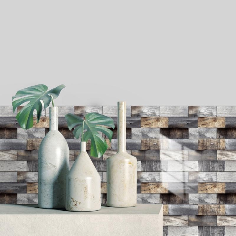 10pack Auto Adhesive 3D Brick Texture Wallpaper Waterproof PVC Decals For Backsplash And Feature Walls