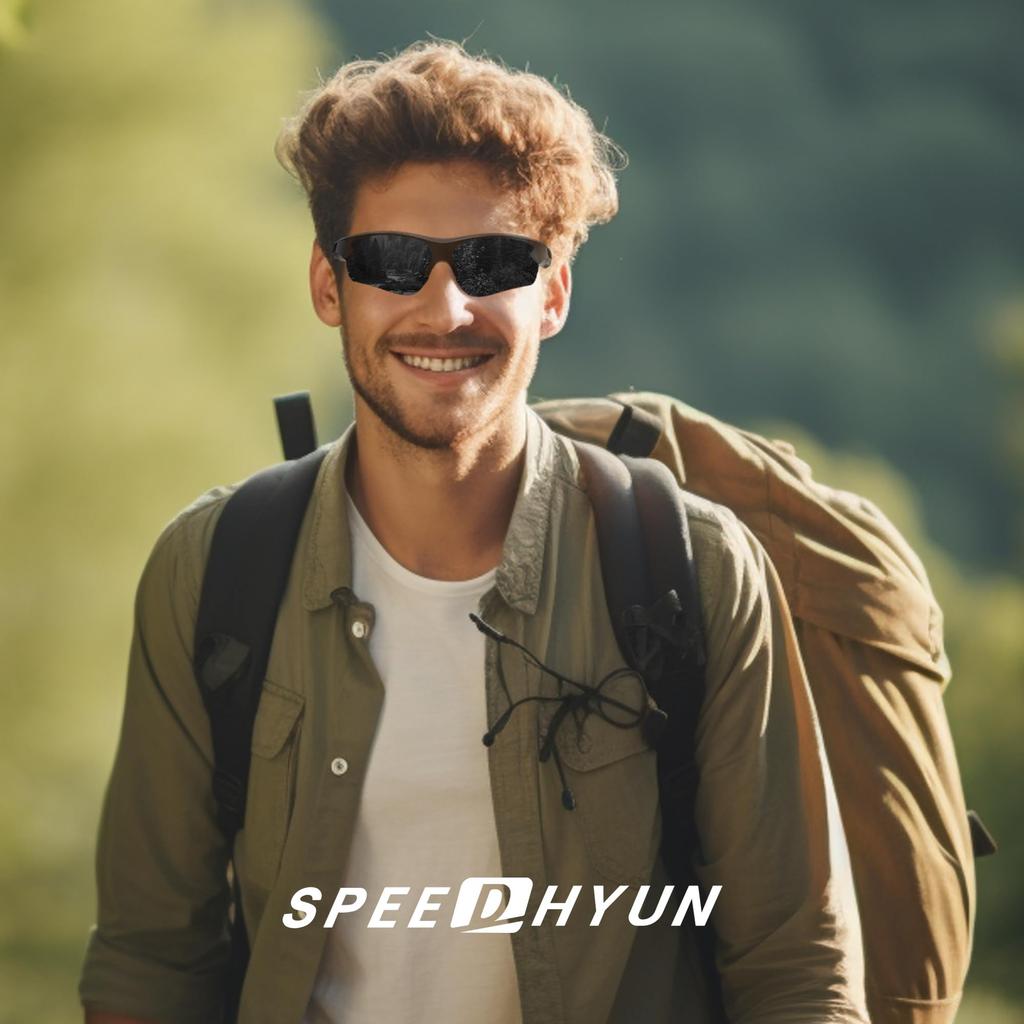 SPEEDHYUN Polarized Sports UV TR90 UV400 Safety and Sunglasses, Protection, Cycling, Fishing, Driving, Running, 2-Piece Set, Unisex,