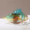 Creative Colorful Conch Glass Handicrafts Key Tray Desktop Storage Container Shell Figurines Home Decoration Accessories