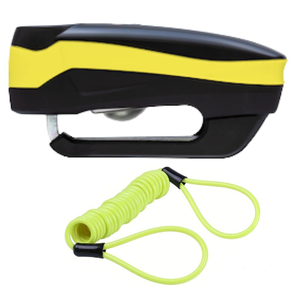 

ABUS Detecto7000 RS1 Логотип Желтый Мотоциклетный дисковый замок RECRIA Напоминатель о дисковом замке Мотоциклетный замок + (Набор из 2 предметов) (желтый)