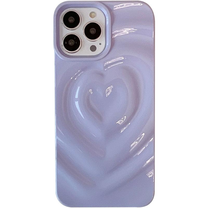 Retro Folds 3D Love Heart Case For For Iphone 13 11 12 14 1 16 17 Pro Max 17 Air Soft Shockproof Cover Bumper