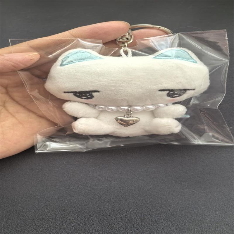 Kawaii Kitten Plush Keychain, Cute Cat Plushie Toy for Bag Charm, Couple Gifts Accessories