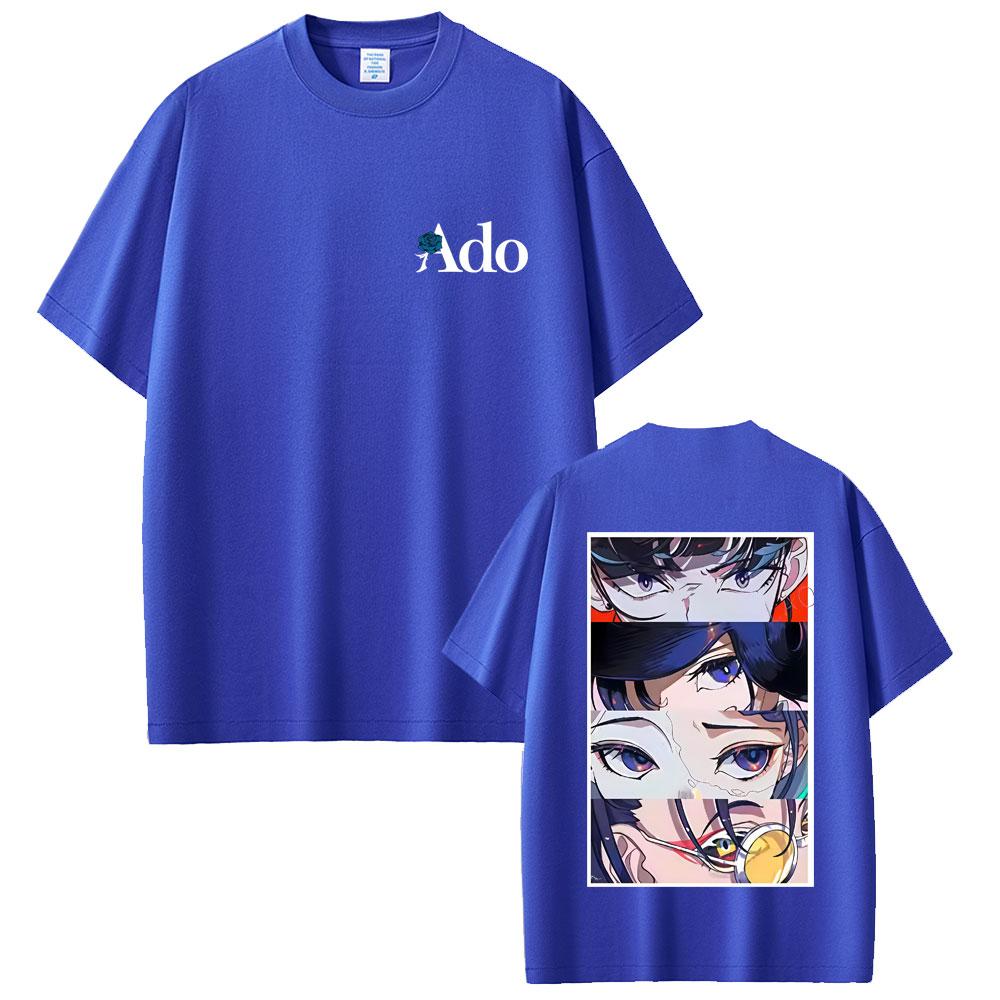2025Summer Ado Graphic T-shirt Men Women Clothing Fashion Japanese Style T-shirts Unisex Casual 100% Pure Cotton Printed T-shirt