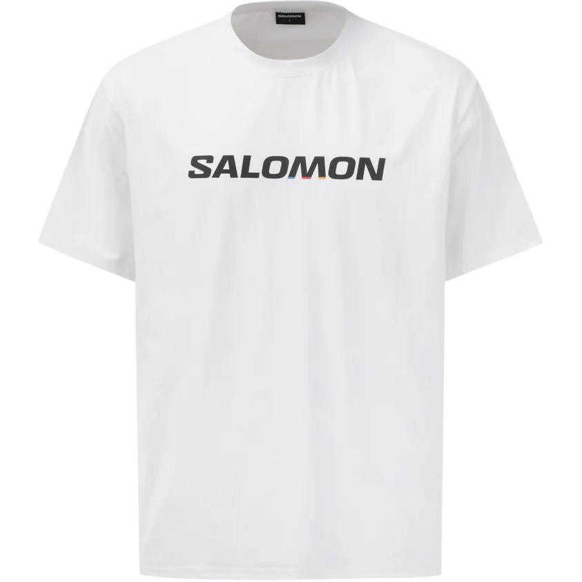

SALOMON Логотип Футболка с круглым вырезом Свободная Мужские Топы Белый C28059 L