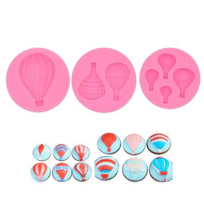 Set of 4 Hot Air Balloon Silicone Molds for Cake Decoration, Fondant, Chocolate & Clay DIY