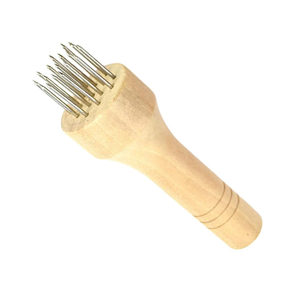 Portable Meat Tenderizer Kitchen Cooking Tool with Wooden Handle for Steak Fish Tenderizing Chicken Beef