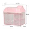 Transparent Desktop Storage Box Creative Small House Pen Holder Student Kawaii Stationery Cosmetic Organizer Rack Drawer Cute