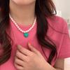 Colorful Acrylic Beads Heart Choker Necklace Bohemian Simple Love Charm Statement Short Necklaces Clavicle Chain Jewelry