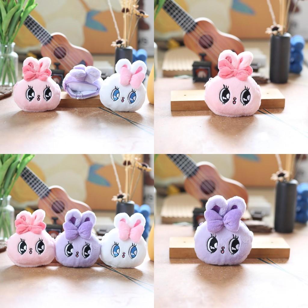 Adorable Plush Bunny Coin Purse Cute Keychain Doll Soft Stuffed Animal