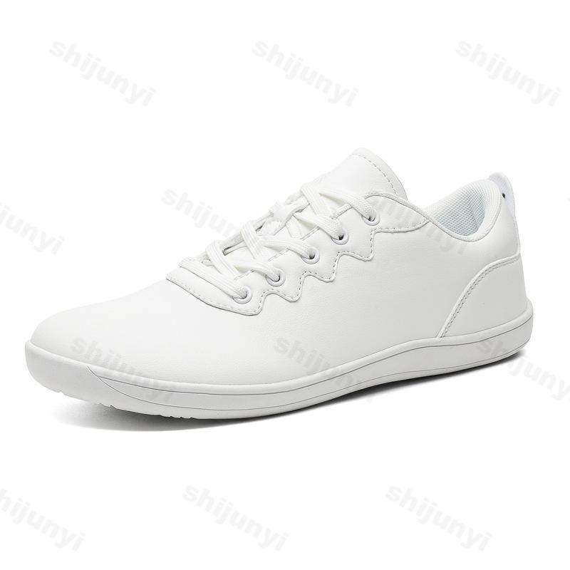 

Мода 2025 Весна Пара Обувь с широким носком Босиком Легкая Мягкая подошва Спорт на открытом воздухе Походная обувь Низкий вырез Шнуровка Повседневные кроссовки 36 белый