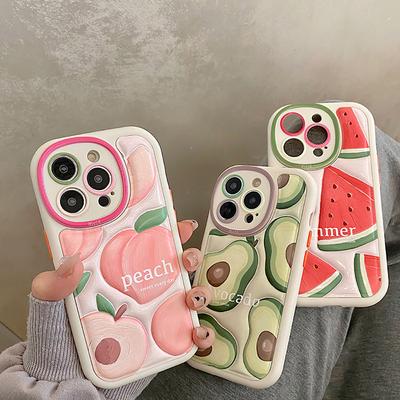 Funda de teléfono con parachoques a prueba de golpes, bonito aguacate, melocotón, fruta, para Iphone 14 Pro Max 11 12 13 Pro Max, funda trasera suave de moda
