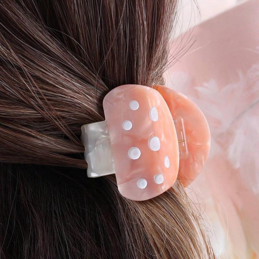 Small Mushroom Hair Claw for Female Girl Acetic Hair Clamp Nonslip Braid Ponytail Holder Fashion Hair Shaping Ornament
