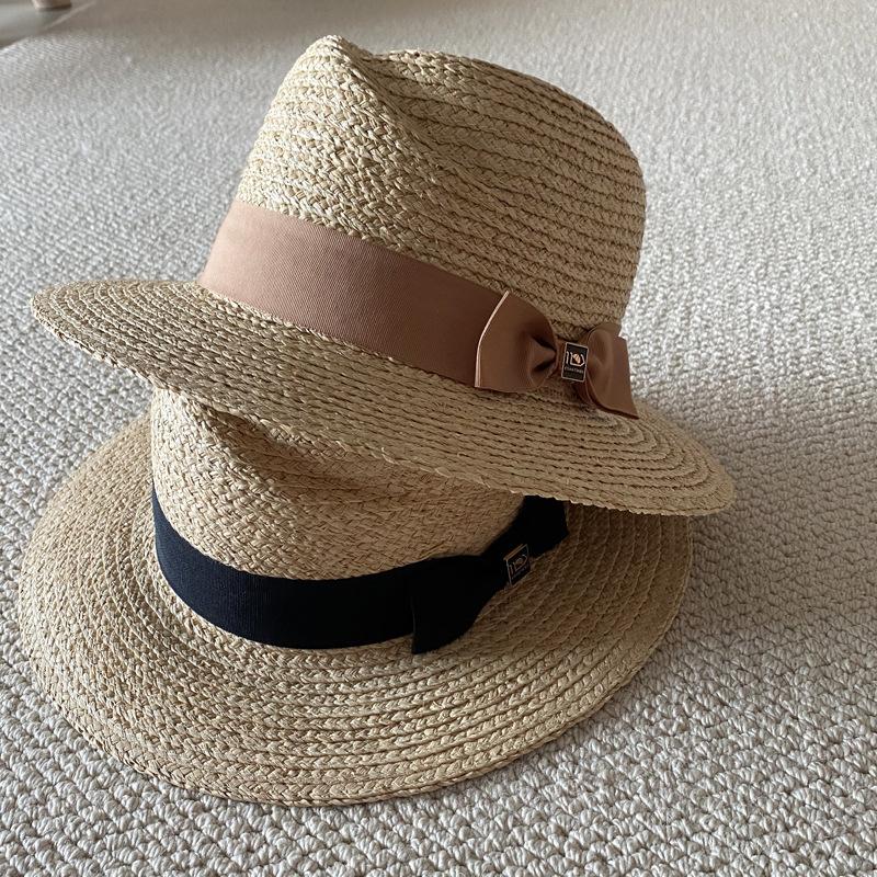 2024 Imported Raffia Top Hat Fashion Versatile Women'S Straw Hat Long-Term Spot Supply Factory Direct Supply Casual Versatile