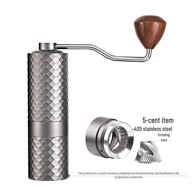 Compact Steel Core Manual Coffee Grinder - Hand-Powered Mill for Fresh Coffee Beans