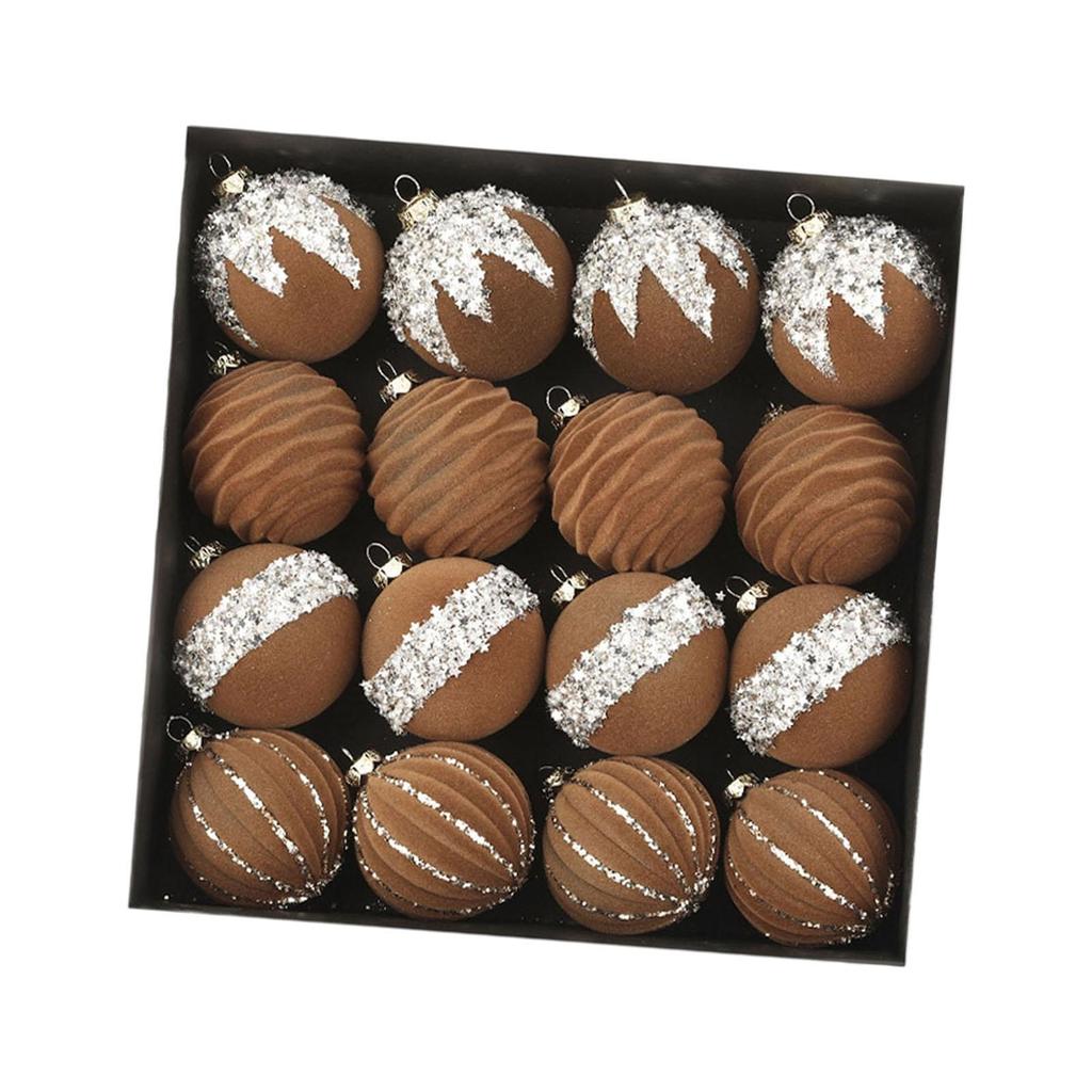 16 Pieces Velvet Christmas Balls,Sturdy,Elegant,Decorative,Hanging Christmas Tree Decor,for Festivals Wedding Party Xmas Tree