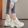 Innere Höheneinlage neue atmungsaktive Dad-Schuhe Plateau-Netz kleine Sport- und Freizeitschuhe